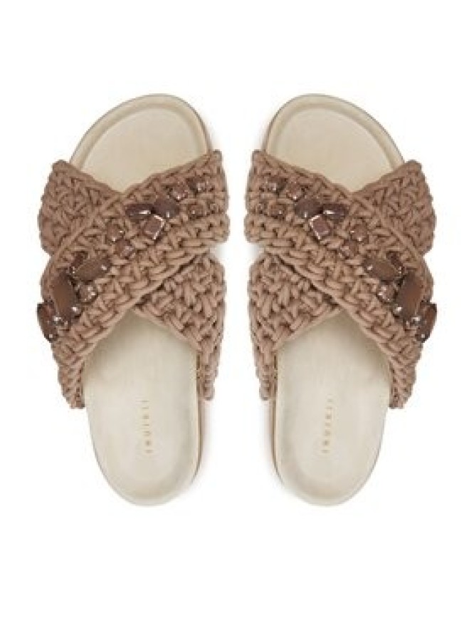 Inuikii Klapki Woven Stones Platform 70103-106 Brązowy