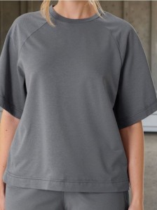 Bluza z krótkim rękawem soft touch - niebieski