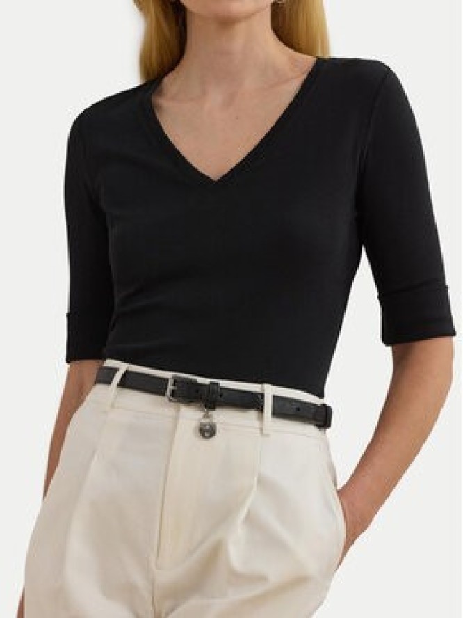 LAUREN RALPH LAUREN Bluzka 200815843003 Czarny Slim Fit