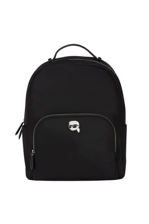 KARL LAGERFELD Czarny plecak Ikon Nylon Backpack