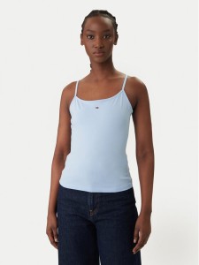 Tommy Jeans Top Essential DW0DW20675 Błękitny Slim Fit