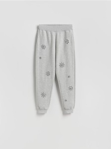 Spodnie dresowe z aplikacjami - ciemnoszary