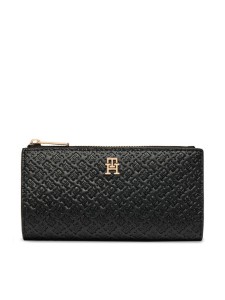 Tommy Hilfiger Portfel Th Icon Long Bifold Mono AW0AW18989 Czarny