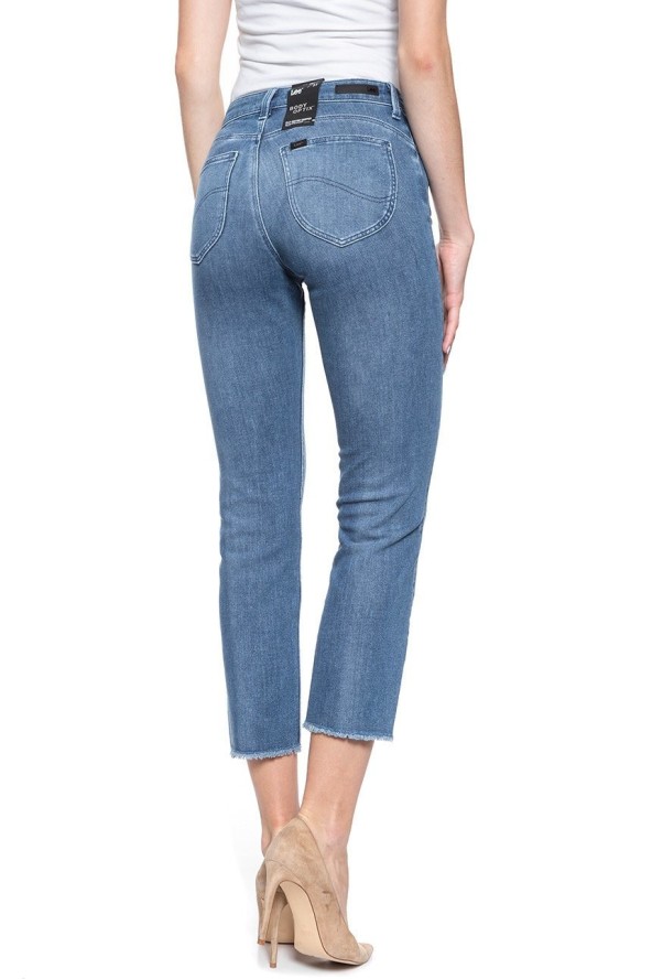 SPODNIE DAMSKIE LEE ELLY CROPPED RAW HEM BODY OPTIX L32RQYYF 112107698