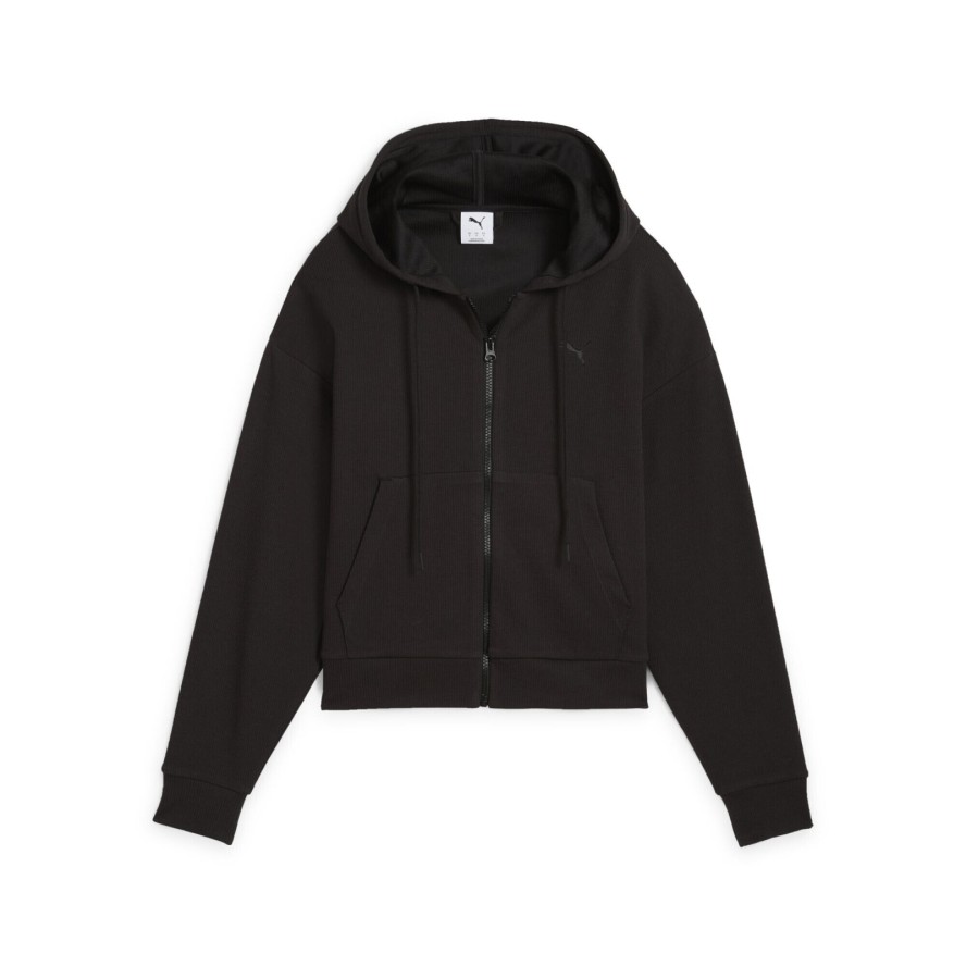 Damska wygodna bluza z kapturem HER na zamek o skróconym kroju PUMA