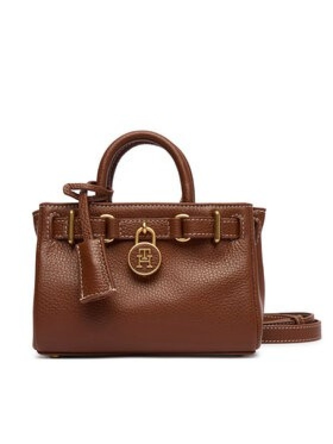 Tommy Hilfiger Torebka American Icon Micro Tote Leather AW0AW18167 Brązowy