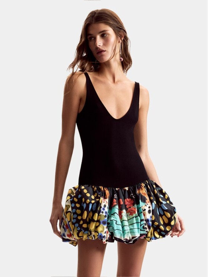 Desigual Sukienka koktajlowa Sparckler Lacroix 26SWVK11 Czarny Slim Fit