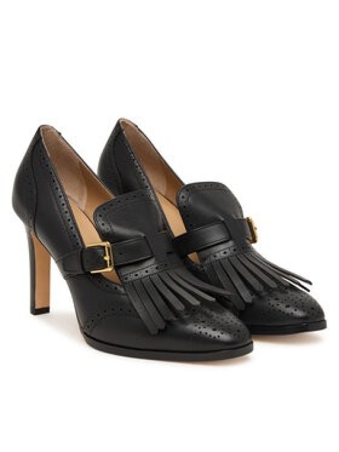 LAUREN RALPH LAUREN Półbuty Colleen Perforated Calfskin Kiltie Pump 802P02364002 Czarny