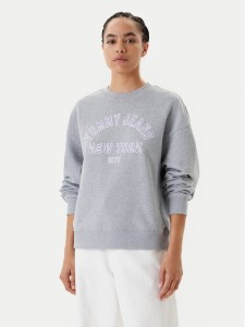 Tommy Jeans Bluza Varsity DW0DW21202 Szary Boxy Fit