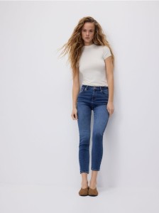 Jeansy slim push up - niebieski