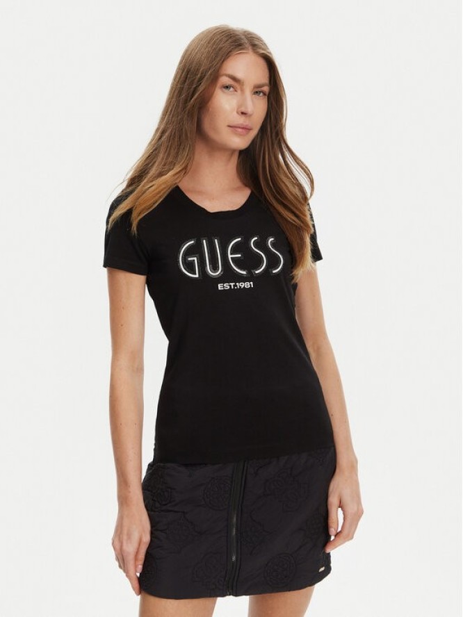 Guess T-Shirt W5YI05 J1314 Czarny Regular Fit