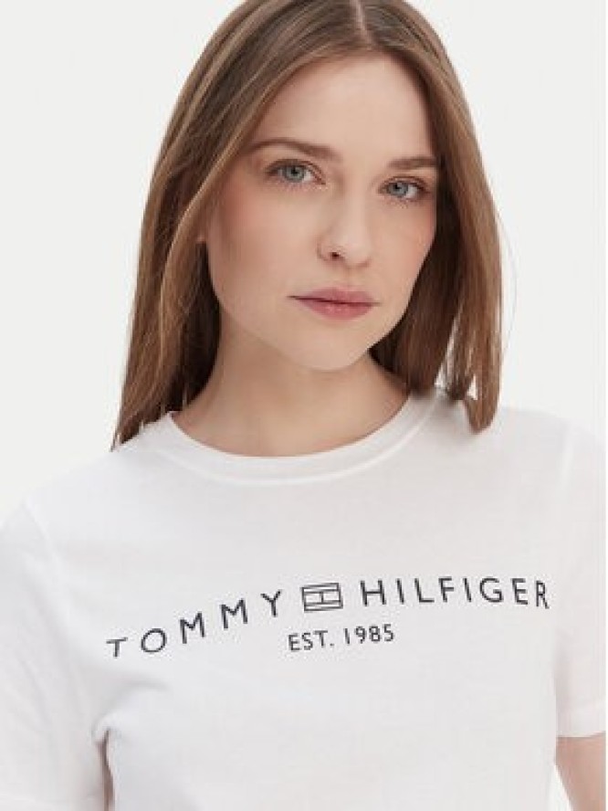 Tommy Hilfiger T-Shirt Logo WW0WW40276 Biały Regular Fit