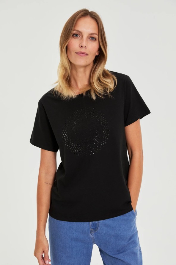 Bluzka z dżetami czarna