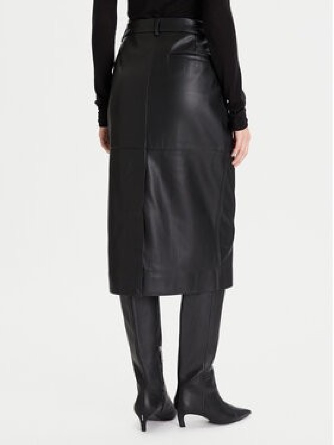 Calvin Klein Spódnica z imitacji skóry LV044D651G Czarny Regular Fit