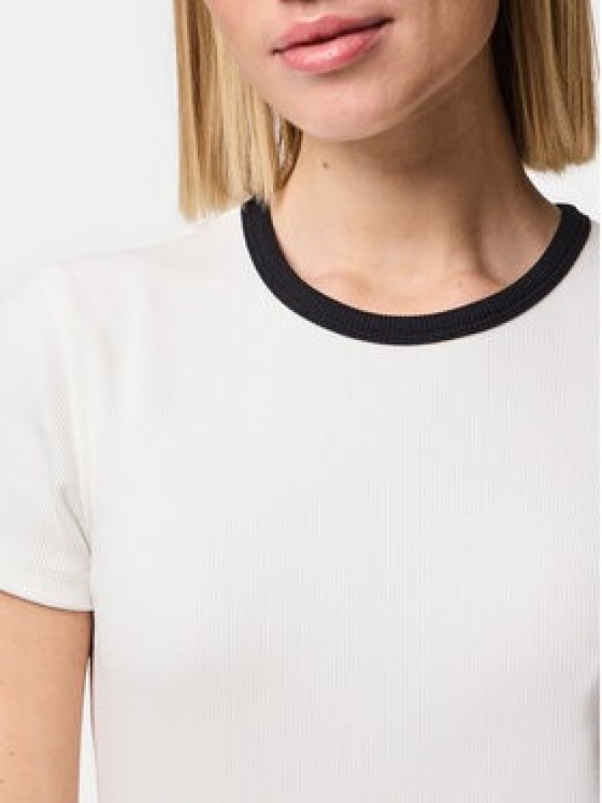 Pieces T-Shirt May 17154483 Biały Slim Fit