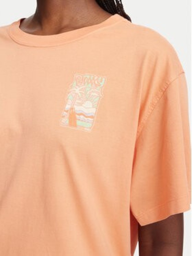 Roxy T-Shirt Enzyme Wash ERJZT05966 Pomarańczowy Oversize