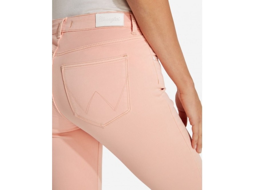 SPODNIE DAMSKIE WRANGLER SKINNY CROP PEACH W28MHL53X 112128461