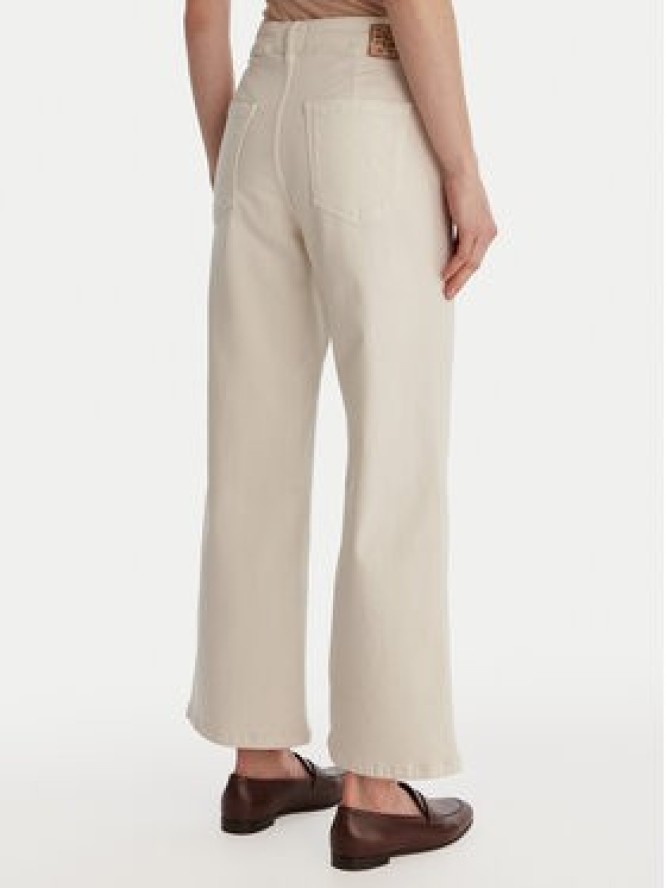 Marella Spodnie materiałowe Hobby 2615131271 Écru Straight Fit