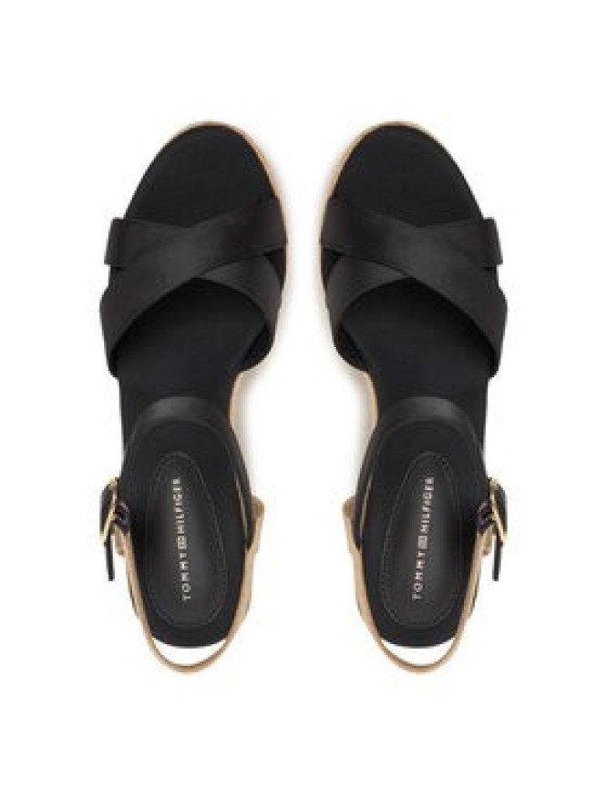 Tommy Hilfiger Espadryle Satin High Wedge Espadrille FW0FW08602 Czarny