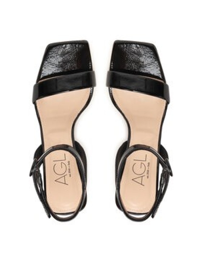 AGL Sandały Celia D689006PCPLUME0000 Czarny