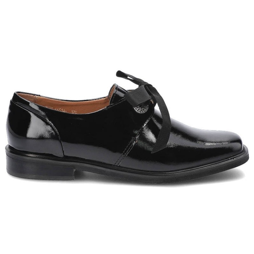 Czarne Półbuty Simen Damskie Eleganckie Obuwie