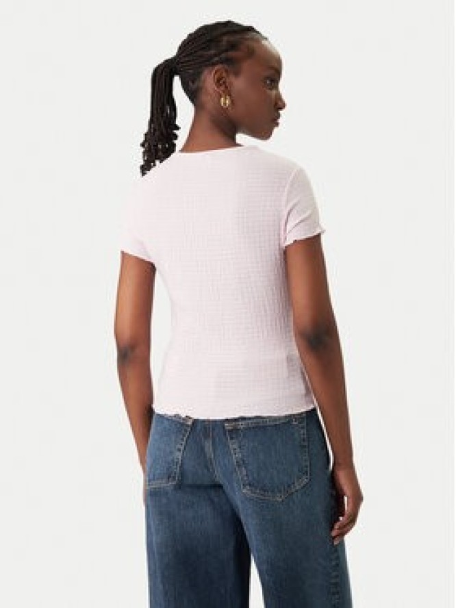 Tommy Jeans T-Shirt Smock Seersucker DW0DW22219 Różowy Slim Fit