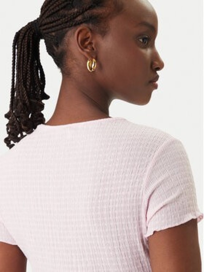 Tommy Jeans T-Shirt Smock Seersucker DW0DW22219 Różowy Slim Fit