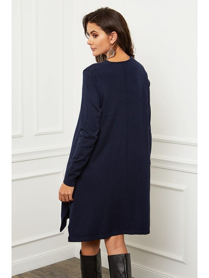Joséfine Sukienka dzianinowa "Farel" w kolorze granatowym rozmiar: L