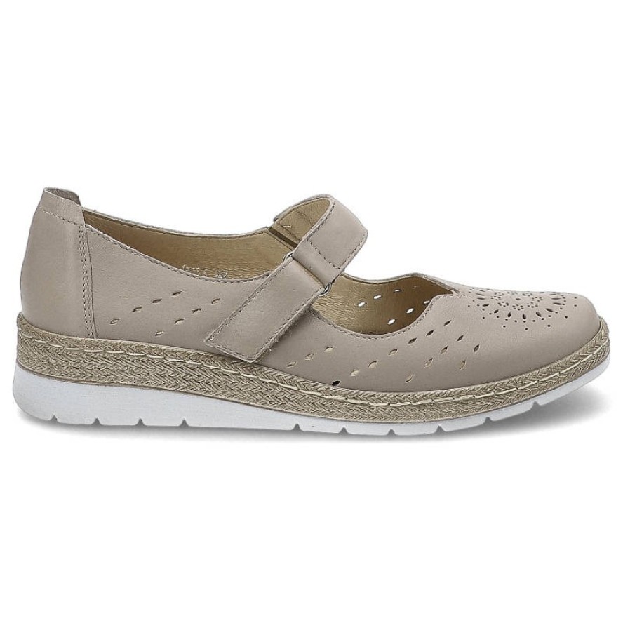 Szare Półbuty Wasak Damskie Wygodne Buty