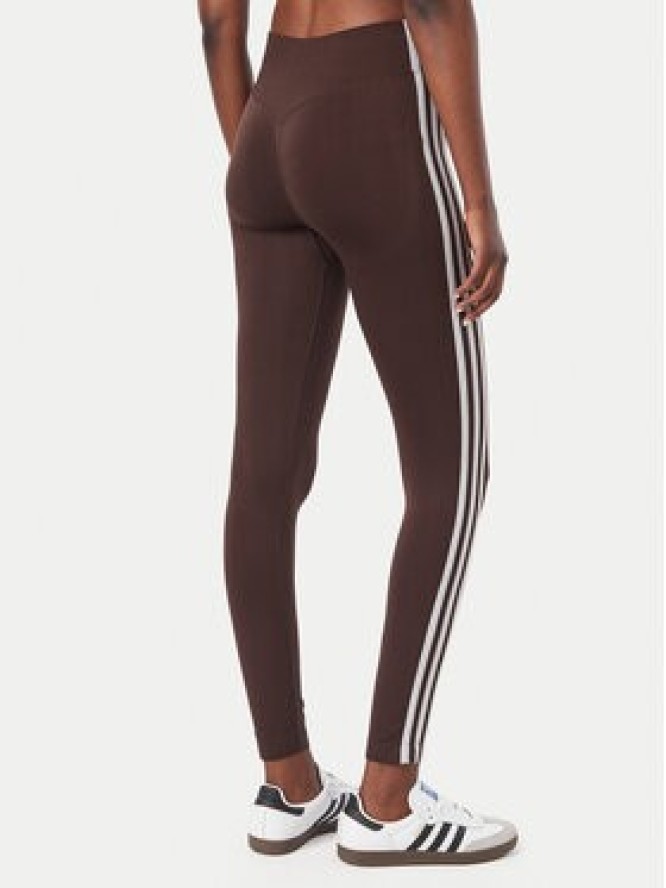 adidas Legginsy Essentials 3-Stripes Seamless Tights KZ4101 Brązowy Slim Fit