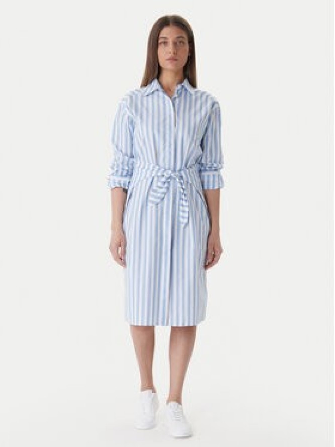 Calvin Klein Sukienka koszulowa Yarndye LV044F032G Niebieski Regular Fit