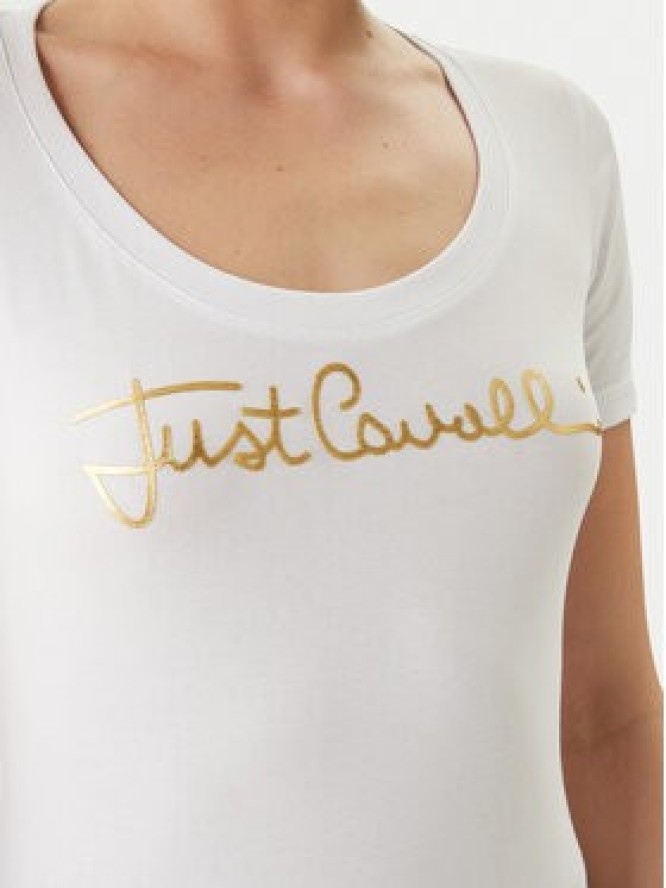 Just Cavalli T-Shirt 80PAHT02 CJ502 Biały Slim Fit