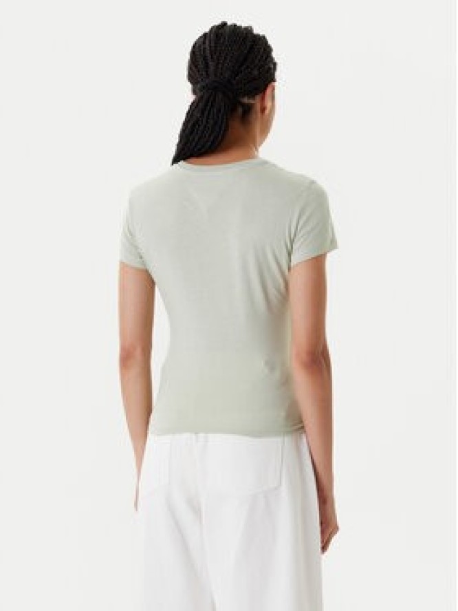 Tommy Jeans T-Shirt Essential DW0DW20913 Zielony Slim Fit