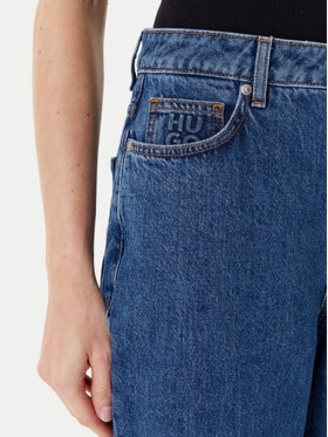 HUGO Jeansy Garlene 50542462 Niebieski Mom Fit