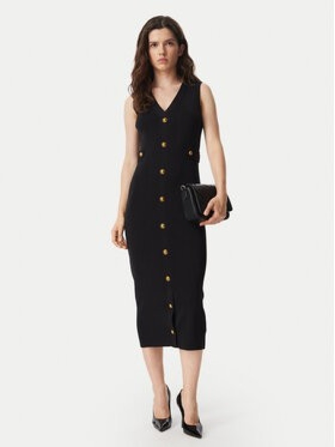 MICHAEL Michael Kors Sukienka dzianinowa MT683J25ZV Czarny Slim Fit