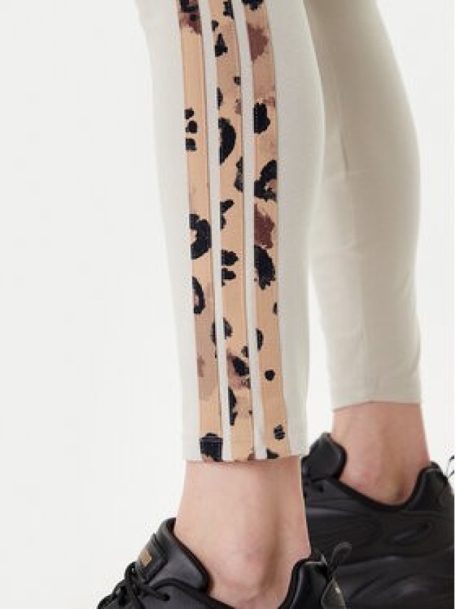 adidas Legginsy Animal Print 3-Stripes JM1867 Beżowy Slim Fit