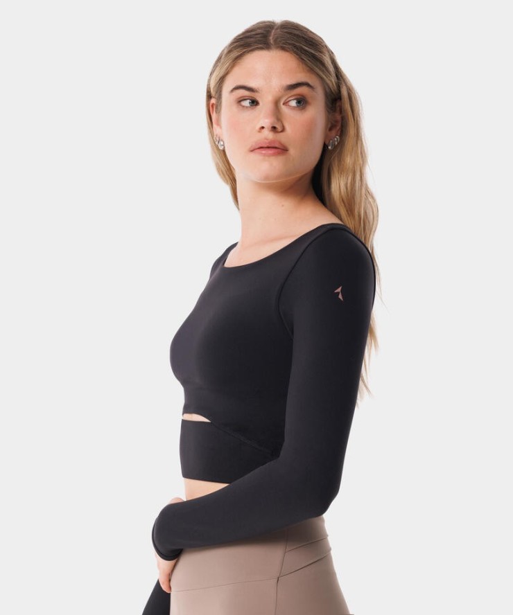 Longsleeve z wycięciem dla kobiet na fitness Carpatree Balletcore
