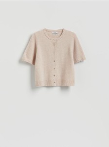 Wełniany kardigan - beżowy