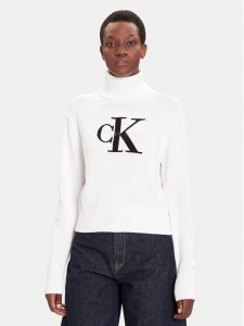 Calvin Klein Jeans Golf Chenille LV047D354G Biały Relaxed Fit