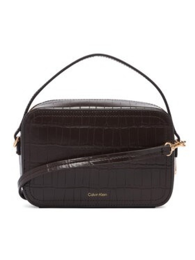 Calvin Klein Torebka Ck Croc Camera Bag LV04F3905G Brązowy ciemny