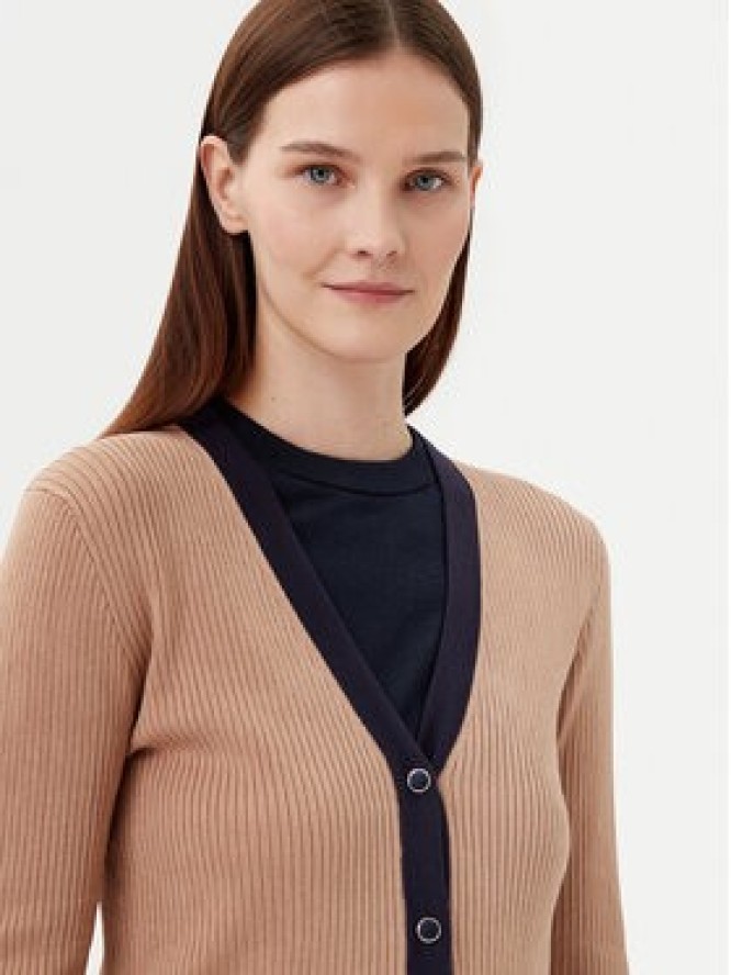 Motivi Kardigan M4376000732N Beżowy Slim Fit