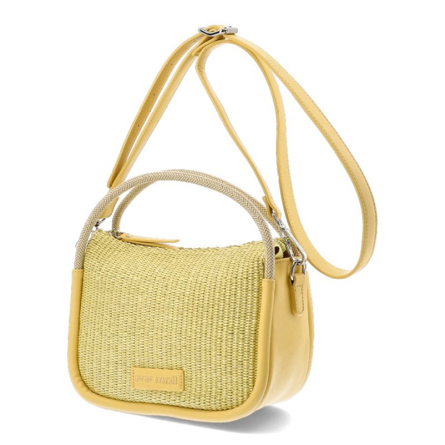 Żółta Torebka Pepe Moll Stylowy Kuferek Damski