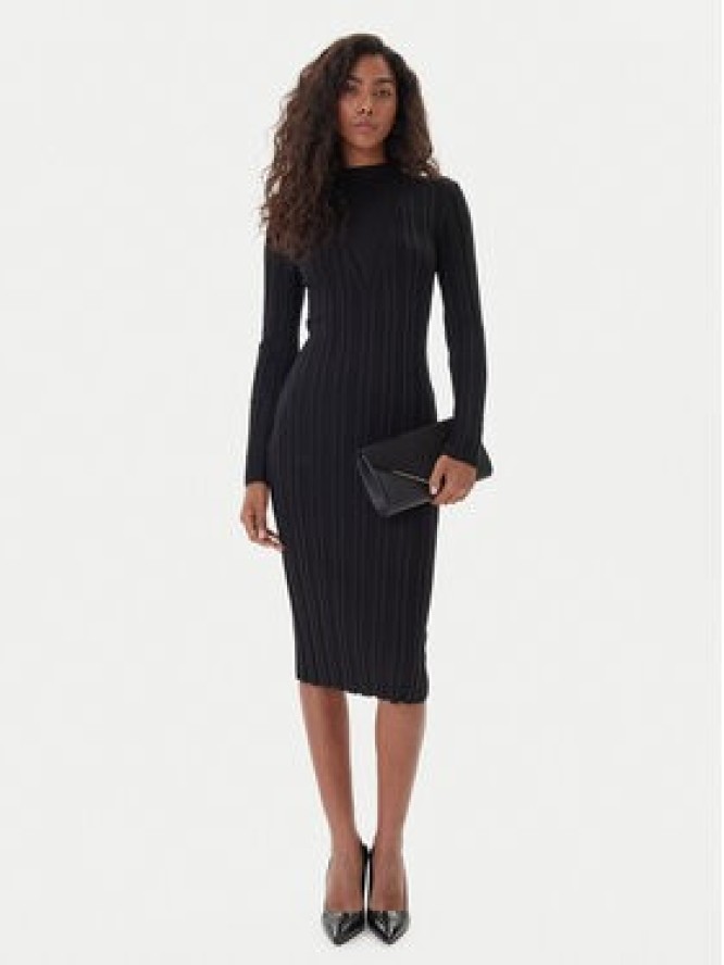 Fracomina Sukienka dzianinowa FJ25WD5006K463Q7 Czarny Slim Fit