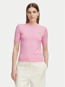 Tommy Hilfiger T-Shirt WW0WW49705 Różowy jasny Slim Fit