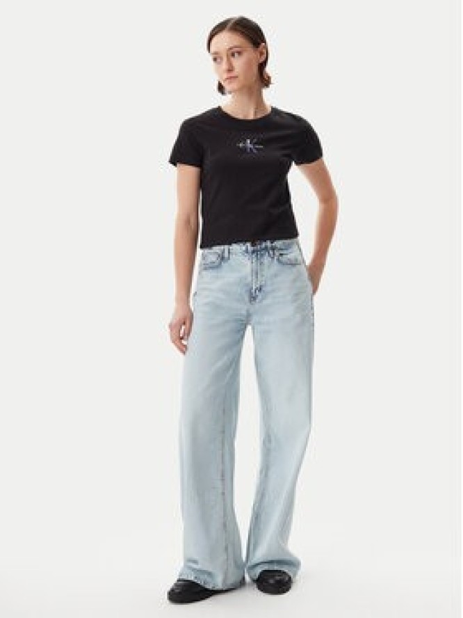 Calvin Klein Jeans T-Shirt Gradient Monologo J20J225252 Czarny Slim Fit