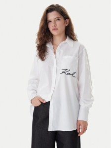 KARL LAGERFELD Koszula B1W11013 Biały Relaxed Fit