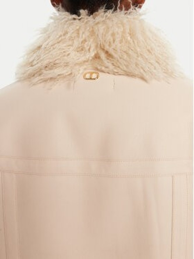 TWINSET Kurtka z imitacji skóry 252TP2410 Beżowy Regular Fit