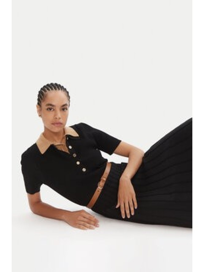 MICHAEL Michael Kors Sukienka dzianinowa MT5834F33D Czarny Regular Fit