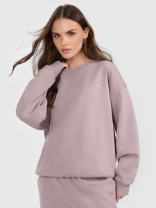 4F Bluza dresowa nierozpinana bez kaptura damska - beżowa S