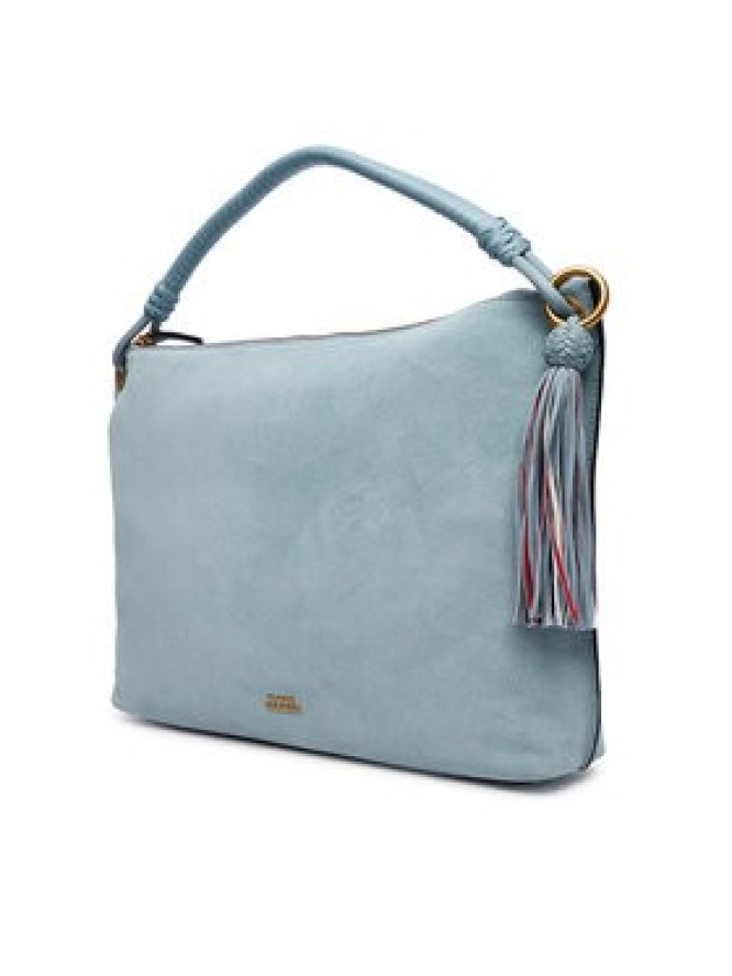 Tommy Hilfiger Torebka Th Statement Leather Bag Suede AW0AW18402 Niebieski jasny